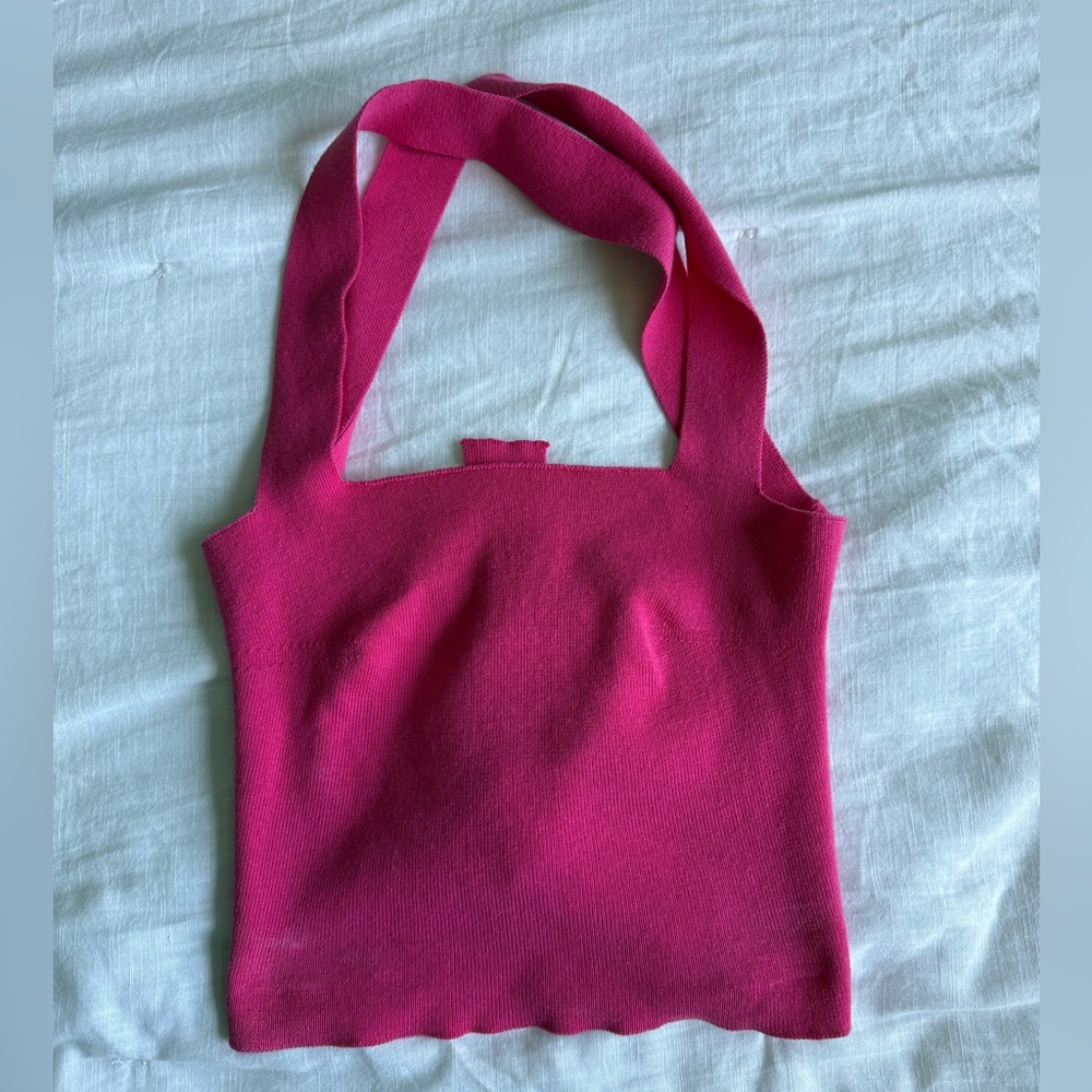 Vibrant Pink Knit top with open back